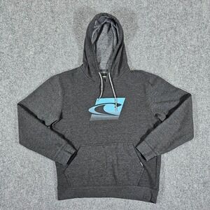 Y2K Surf O'Neil Pullover Graphic Logo Sweatshirt‎ Hoodie Black Men's Size Medium